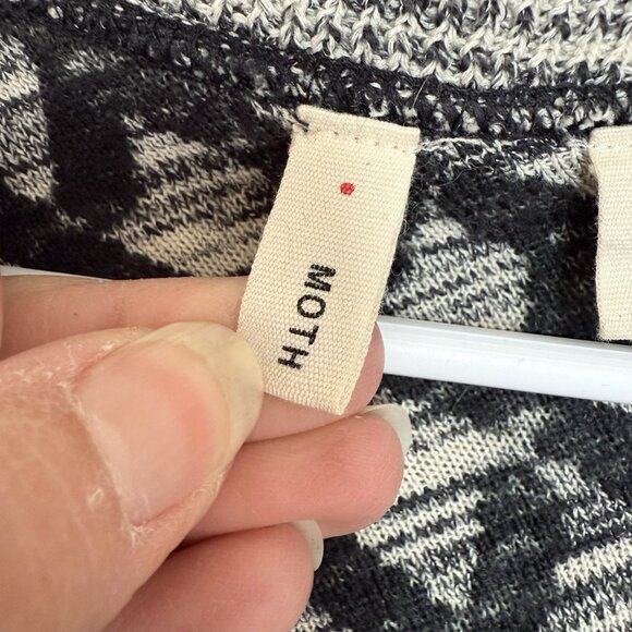 Anthropologie Moth Sweater Dress XSP Black Gray Shaker Knit Long Sleeve Tunic - Picture 6 of 9